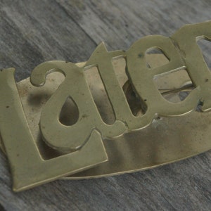 Vintage 70s Brass Note Holder Clip Desk Deco Hippie Boho Retro Mid Century Home Decor Office Gift