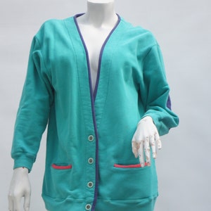 Vintage Women&#39;s Y2k Colorblock Sweatshirt Cardigan By Eddie Bauer