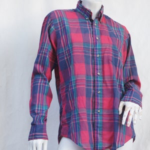 Vintage 90s Men&#39;s Plaid Chaps Ralph Lauren Button Down Shirt Size Small