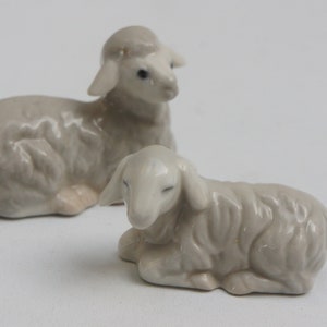 Small Vintage Otagiri Japan Sheep Lambs Figurines Porcelain Animals Farmhouse Decor Cottagecore Collectibles