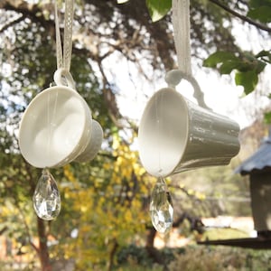 Handmade Shabby Chic Teacup Christmas Ornaments Wedding Decor Cottagecore Farmhouse Home Decor Gift
