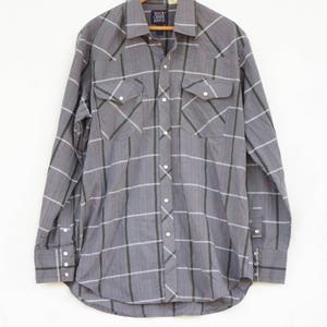 Vintage jaren '90 Heren Plaid Western Shirt Button Down Shirt Cowboy Rock Creek Ranch Ranch Wear/Rancher