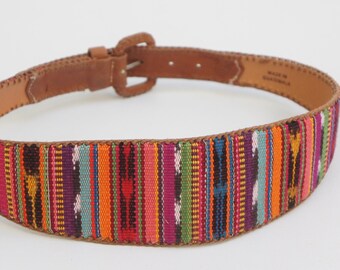 Vintage Hand Tooled Native American Tan Leather Belt - Etsy display picture 3
