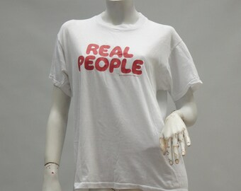 Vintage 80s " Real People" T-shirt 1982 George Schlatter Productions Single Stitch Tee Graphic Tee