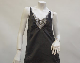 Vintage Y2k Black Slip Top Camisole Tank Tunic Boho Goth Witchy