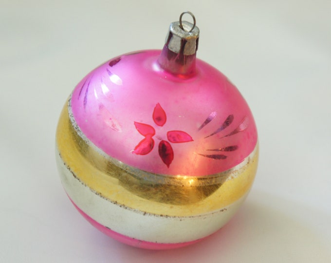 Vintage Pink Polish Mercury Glass Ornament - Etsy