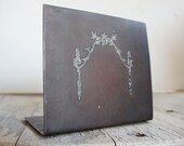 Antique Heintz bronze bookend With Sterling Inlay 1912 Craftman Style Art Noveau Desk Decor