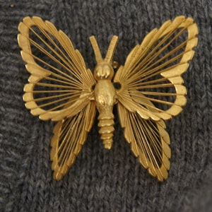 Vintage 70s-80s  Monet Butterfly Brooch Costume Jewelry Retro Gift