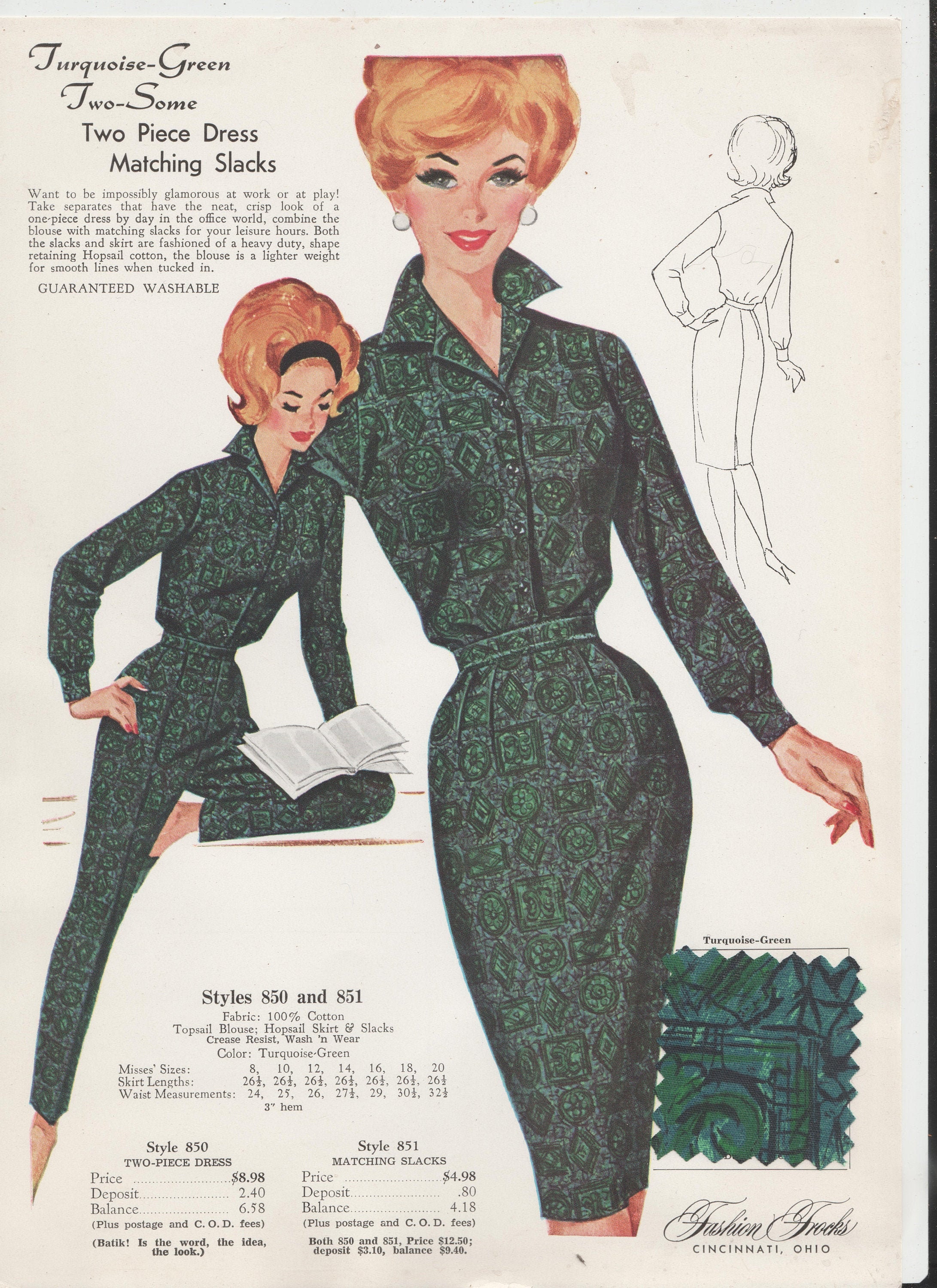 Vintage 60s Fashion Frocks Salesman Sample Card/sample - Etsy