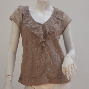 Vintage Y2k Layered Lace Top Blouse Tunic Cottagecore Boho