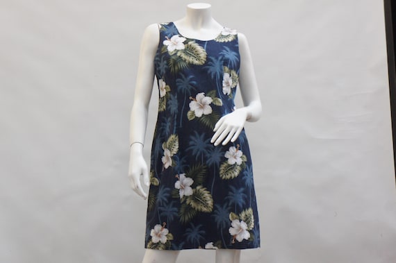 Vintage Floral Print Hawaii Dress By Lava Hut Boho Tropical Retro