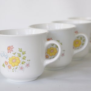 Vintage Floral Print Corning Mugs Cups Lot Cottagecore Farmhouse Retro Mid Century
