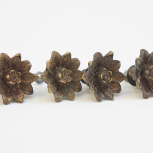 Vintage Metal Brass Flower Cabinet Knobs Dresser Pulls Home Improvement Hardware Mid century Cottagecore Farmhouse Boho Home Decor