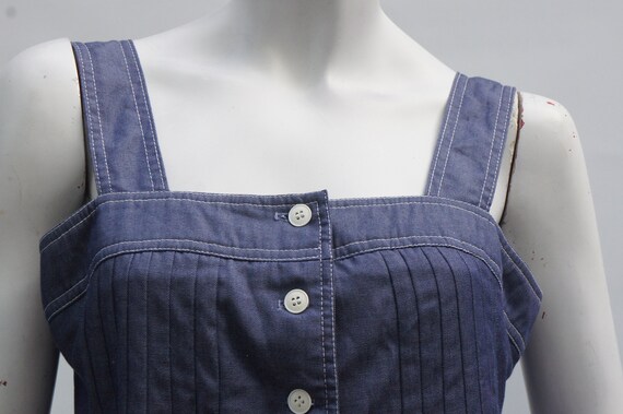 Vintage 70s Chambray Sun Dress By Andrea Gayle Bo… - image 4