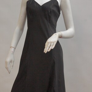 Vintage 30s Black Rayon Slip Dress Lingerie Art deco Little Black Dress image 4