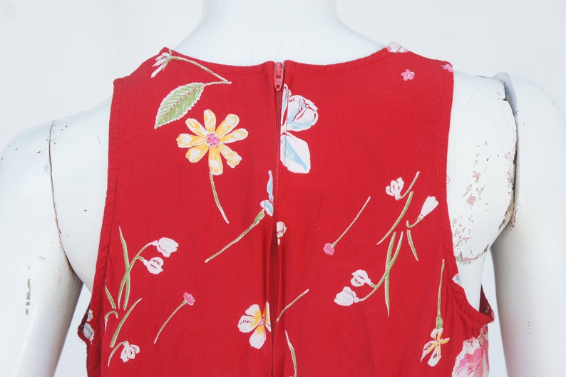 Vintage 90s sleeveless Floral Mini DressSmall Size