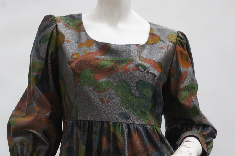 Vintage 60s-70s Empire Waist Maxi Dress Retro Boho/Hippie Gown Hostess Dress image 3