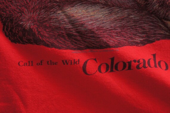 Vintage 90s Wolf Pack Print Colorado T-shirt Call… - image 5