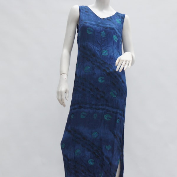 Vintage Y2k Crinkle Rayon Maxi Dress By Norton Mc Naughton