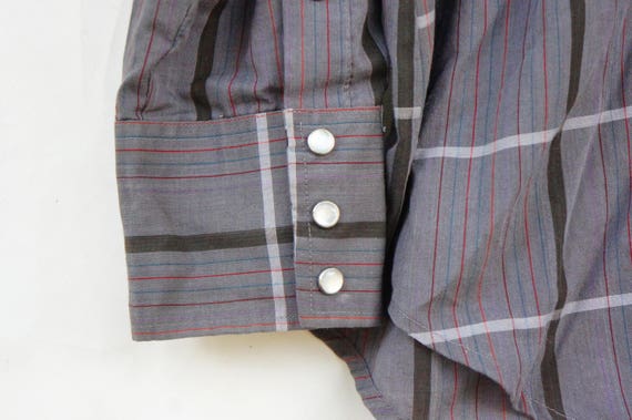 Vintage 90s Men's Plaid Western Shirt Button Down… - image 2