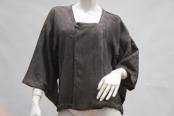 Vintage Cropped Boxy Japanese Kimono Jacket Retro… - image 7