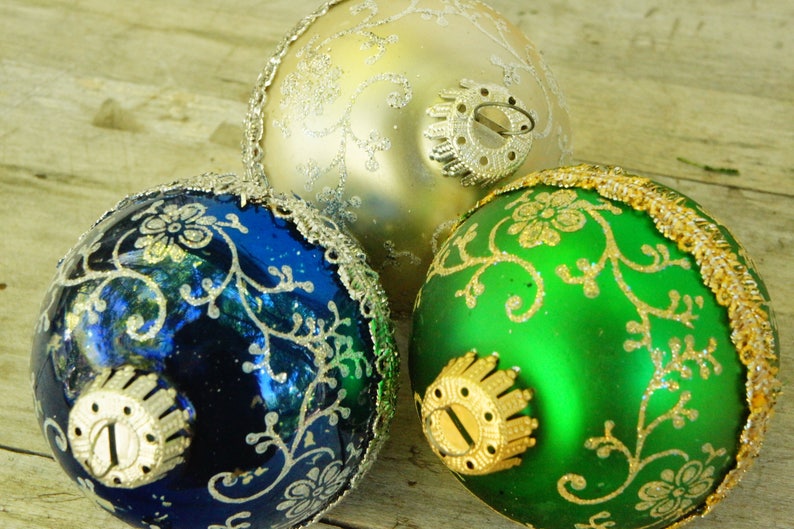 Vintage Mercury Glass Ball Christmas Ornaments/shabby Etsy
