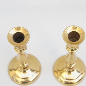 Vintage 70s-80s Brass Candlestick Holders Retro Boho Cottagecore Hollywood Regency Home Decor image 7