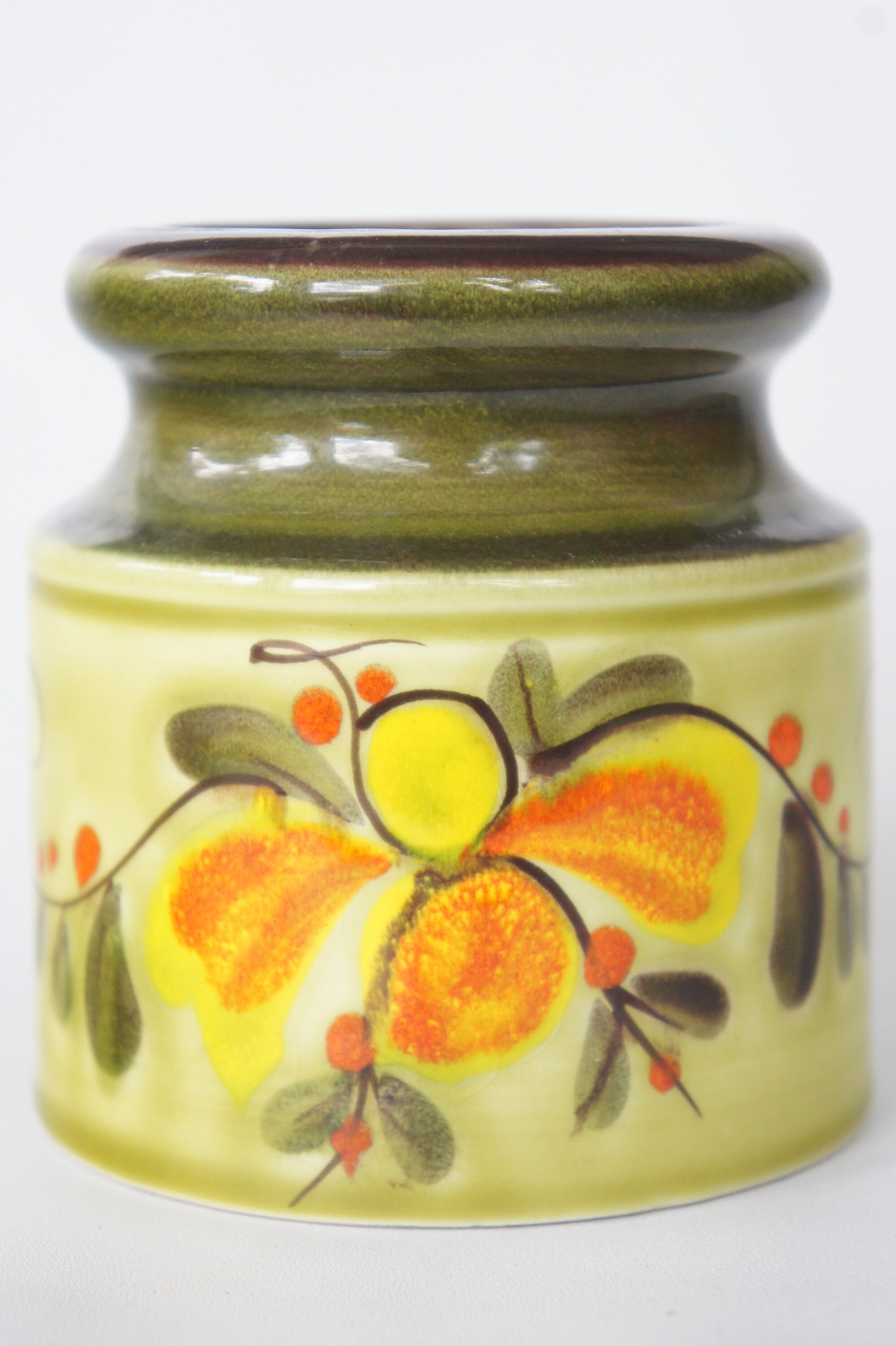 Vintage 60s Handpainted German Ceramic Vase by SMF