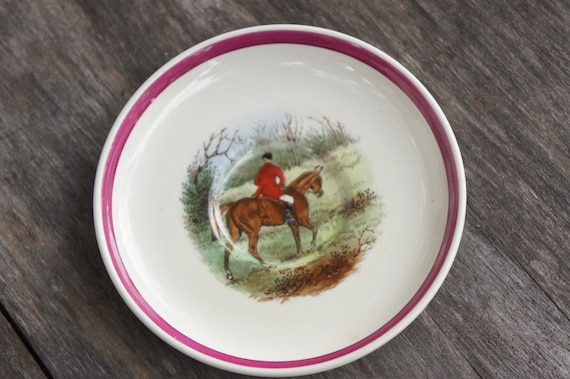 Vintage Spode Copeland Horse Rider Print Saucer Plate "Homeward" Farmhouse English Country Cottagecore Collectible Gift