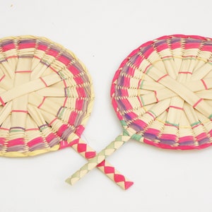 Vintage Basket Weave Wicker Fans Wall Decor Boho Cottagecore Home Decor