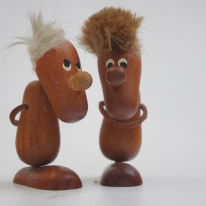 Vintage 60s Swedish Teakwood Figurines Retro Mid Century Modern Home Decor