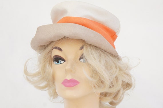 Vintage 50s-60s Women's Bucket Hat Retro Mid Cent… - image 1