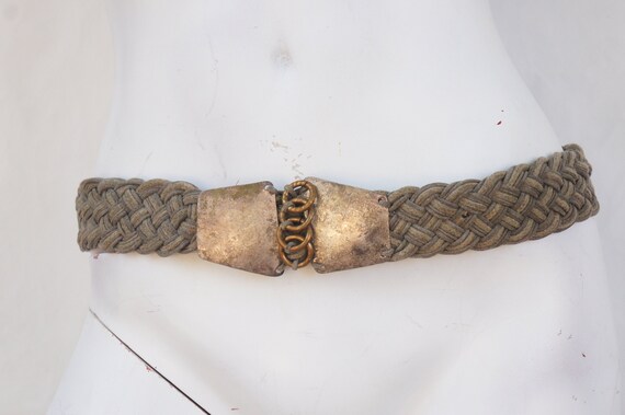 Vintage 70s Braided Silver Metal Belt Signed by Marjorie  display picture 2