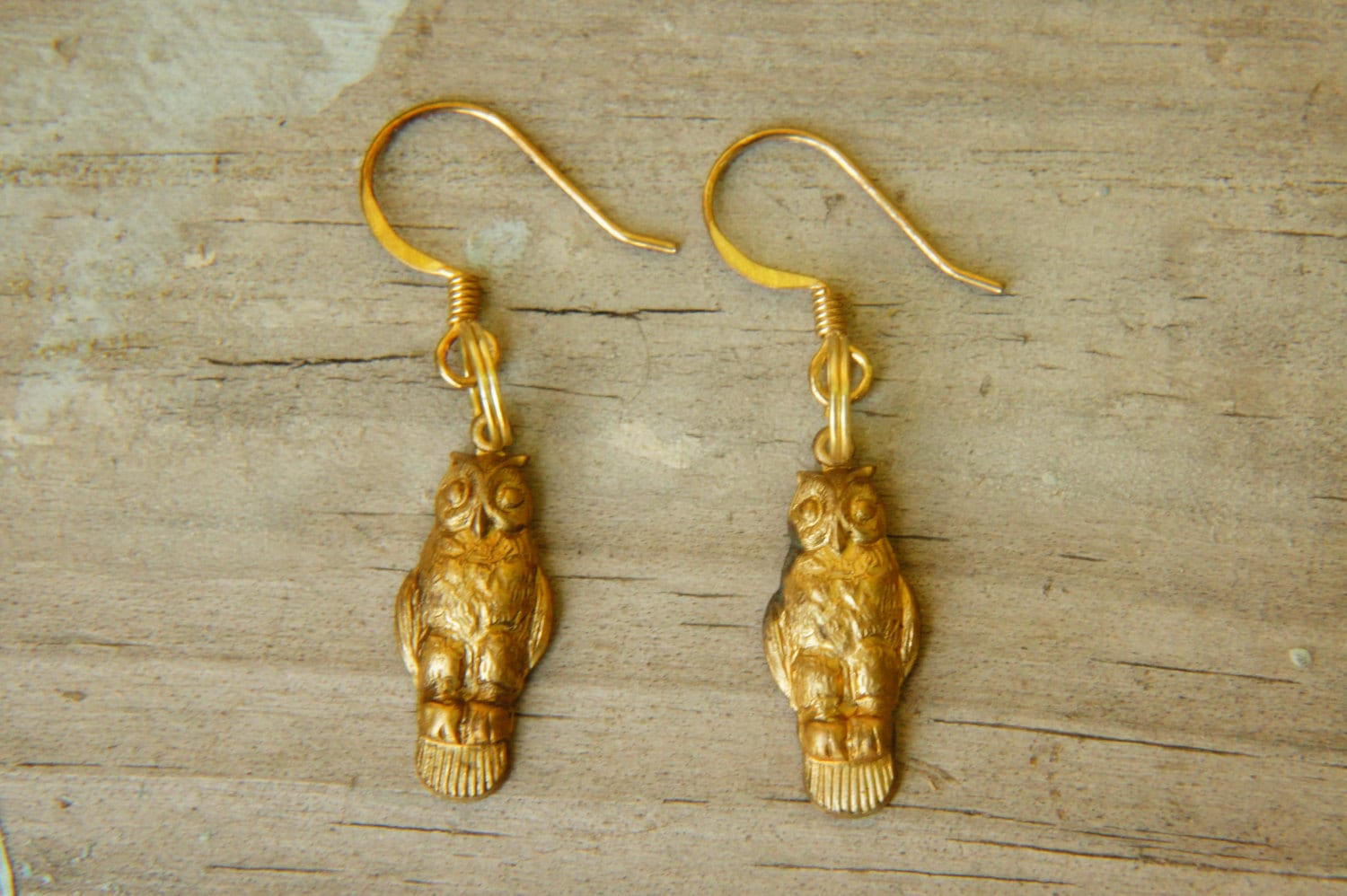 Handmade Owl Dangle Earrings Costume Jewelry Retro Boho Bohemian Chic Hippie Woodland Gift