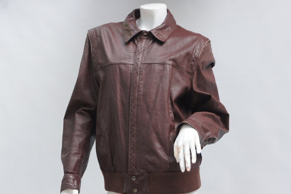 Vintage 70s-80s Men's Brown Leather Jacket/Bomber