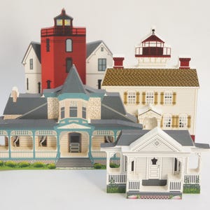 Vintage 90s Lot Of Collectible Historical Replica Houses By Sheila&#39;s Collectibles Victorian Cottagecore Home Decor Gift Farmhouse Decor