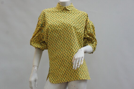 Vintage 70s-80s Puff sleeve Peter Pan Collar Blous