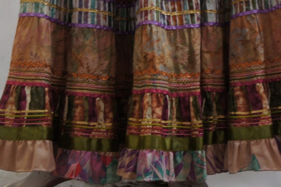Vintage Anna Konya Tiered Embellished Maxi Skirt … - image 4