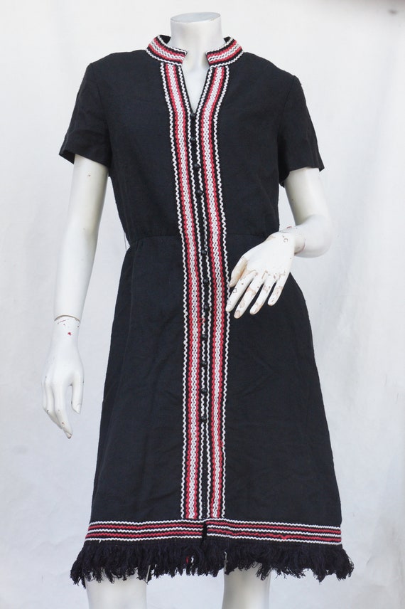 Vintage 70s Ethnic Dress Boho Hippie Peasant Dress - image 2