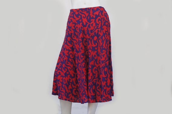 Vintage 80s Abstract Print Midi Skirt By Jones Ne… - image 1