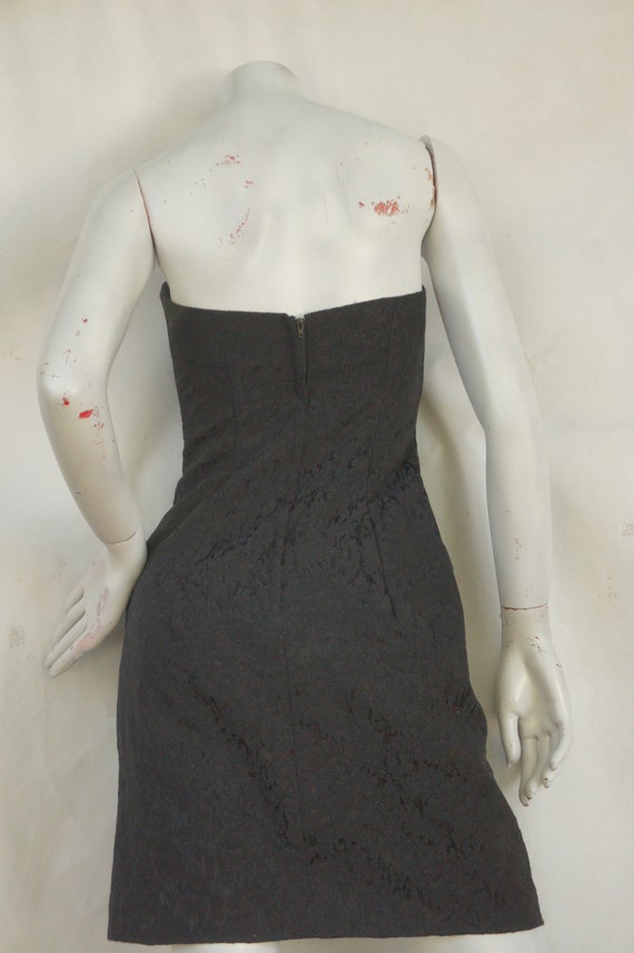 Vintage 80s Strapless Mini Dress With Sequin Ruff… - image 7