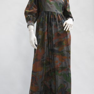 Vintage 60s-70s Empire Waist Maxi Dress Retro Boho/Hippie Gown Hostess Dress image 6