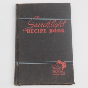 Vintage 40s Searchlight Recipe Book Cookbook Mid Century Kitchen Collectible Grannycore Farmhouse