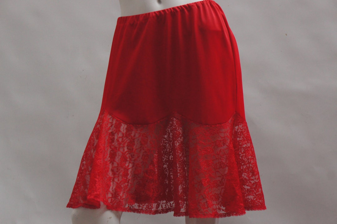 Jupon Long Vintage Taille élastique Noir – Dentelle – Femme Taille 42/44/46