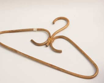 Vintage Bamboo Wicker Clothes Hanger Boho Retro Cottagecore Home Decor