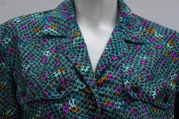 Vintage 70s-80s Boxy Cropped Blouse Shirt Jacket … - image 4