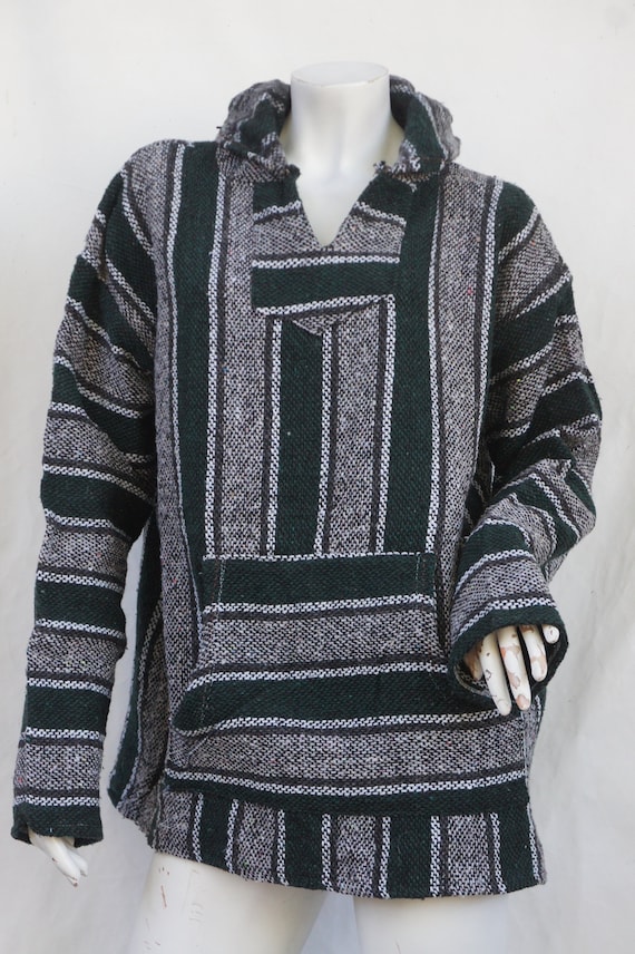 Vintage Mexican Baja Hoodie Sweater Grunge Boho Hi