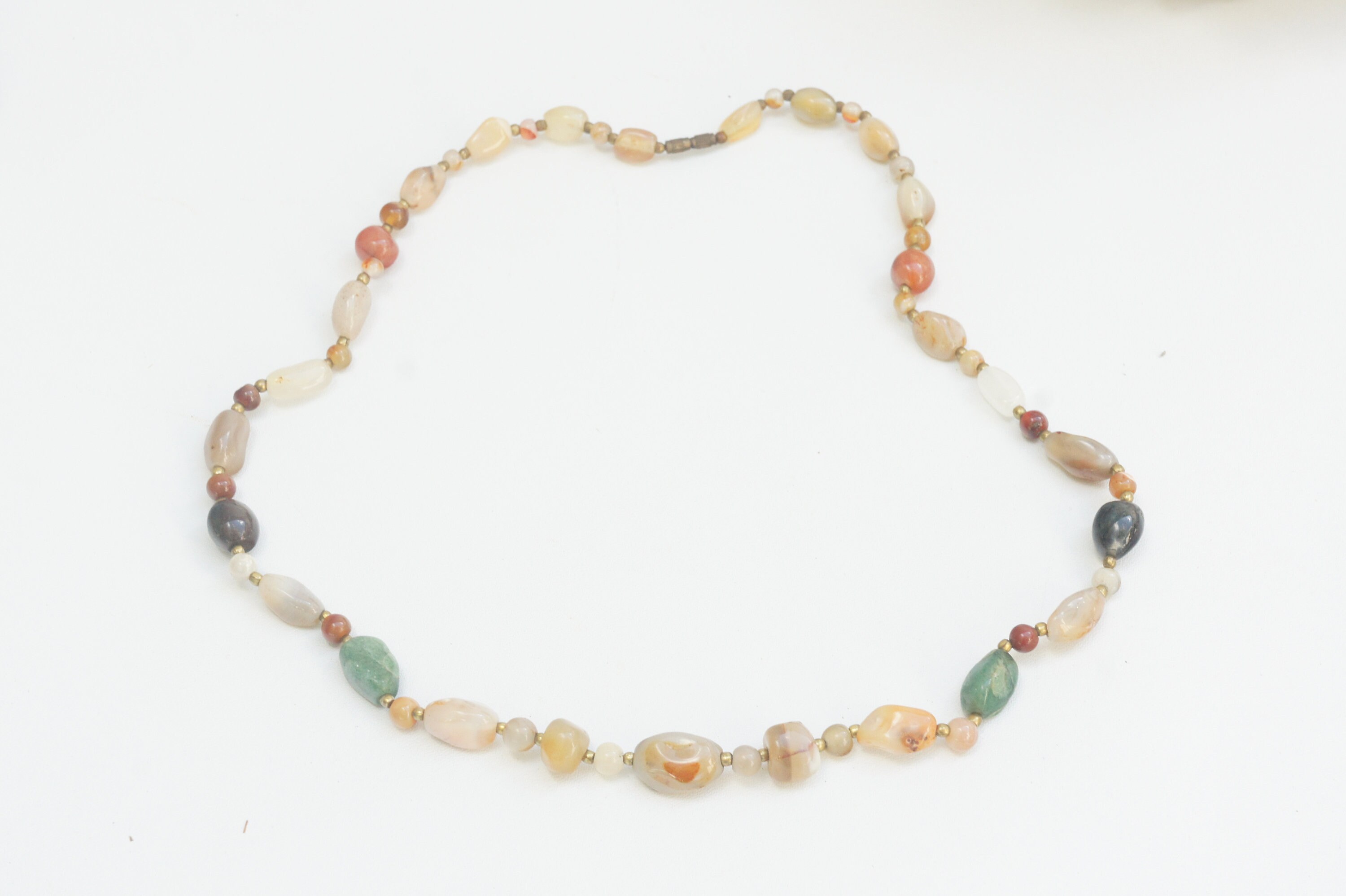 Vintage Beaded Mixed Stones Necklace Jewelry Gift - Etsy