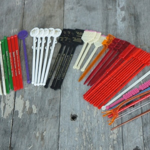 Vintage 80s-90s Collection Of Drink Stirrers Swizzle Sticks Barware Retro Collectibles Instant Collection Gift
