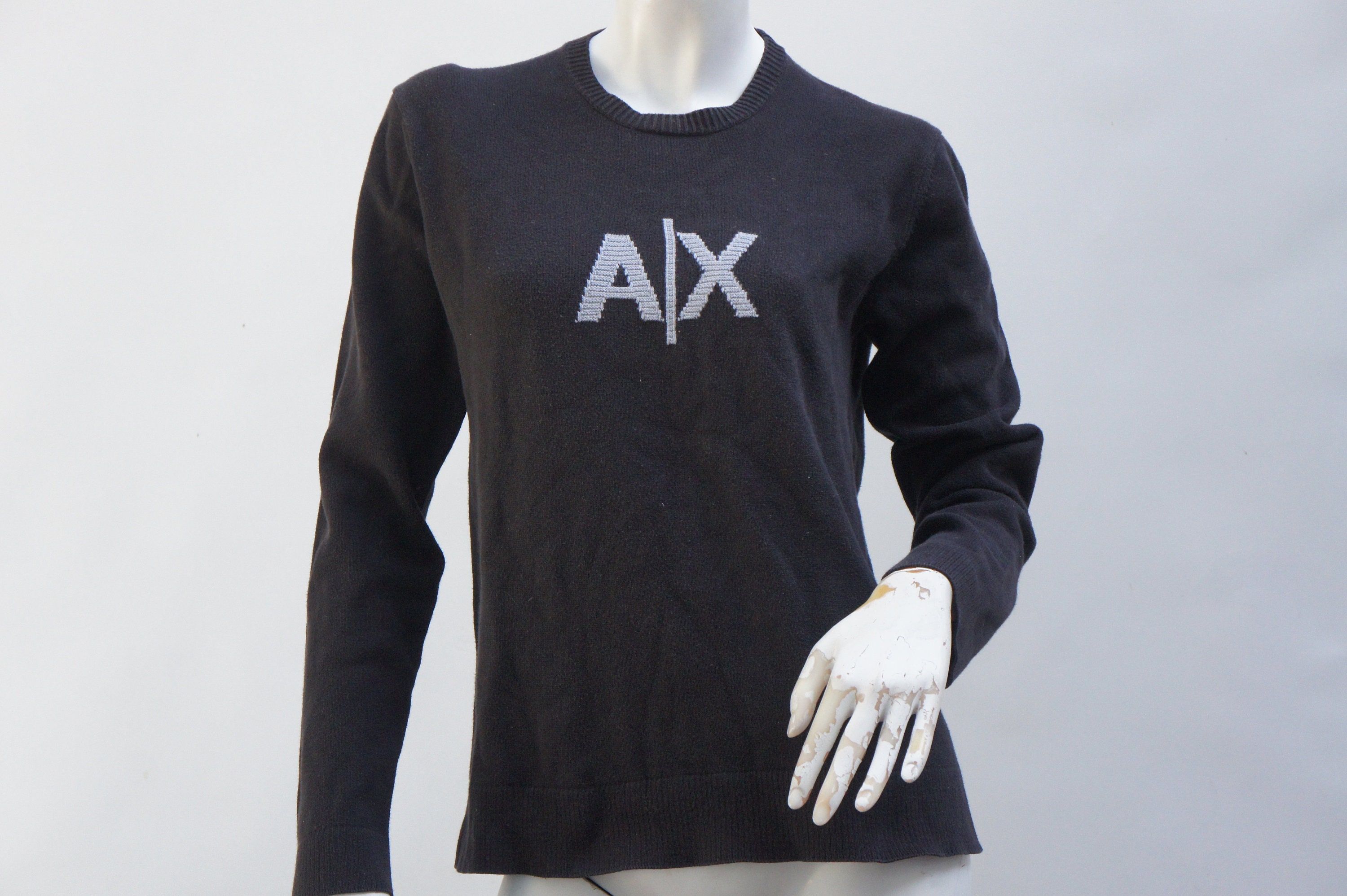 Vintage Armani Exchange AX Monogram Sweater Pullover High